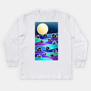 Dice in Waves - Whirlpool Kids Long Sleeve T-Shirt